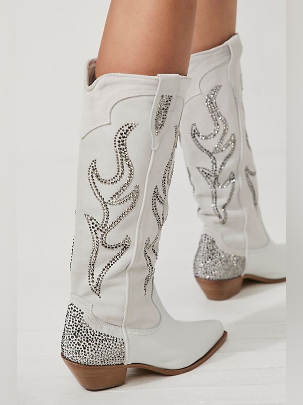Free People Nashville Nights Crystal-Embellished Heeled Boots